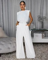 Katalina Off-White Draped Luxe Jumpsuit