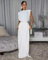 Katalina Off-White Draped Luxe Jumpsuit
