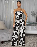 Jonna Black Cream Print Jumpsuit