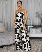 Jonna Black Cream Print Jumpsuit