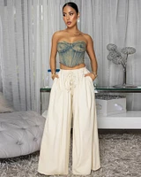 Pashna Cream Palazzo Pants