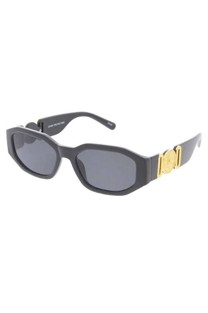 Tyra Black Chunky Retro Sunglasses