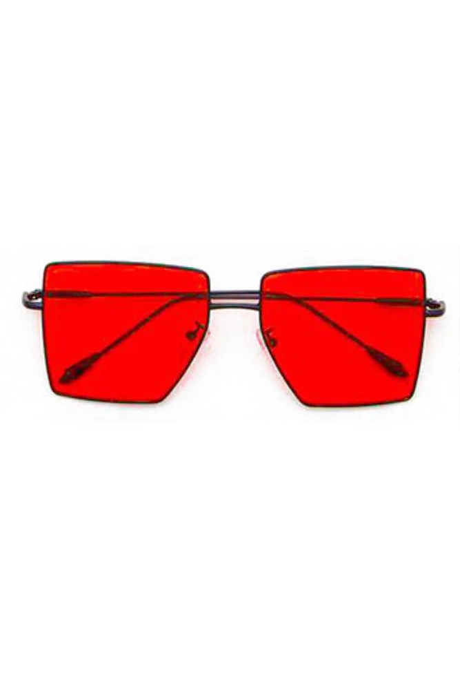 Jaxyn Red Square Lens Iconic Sunglasses