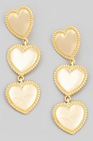 Dean Gold Metallic Heart Link Dangle Earrings