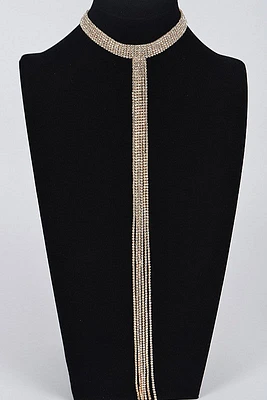 Sutton Bar Line Rhinestone Choker Necklace