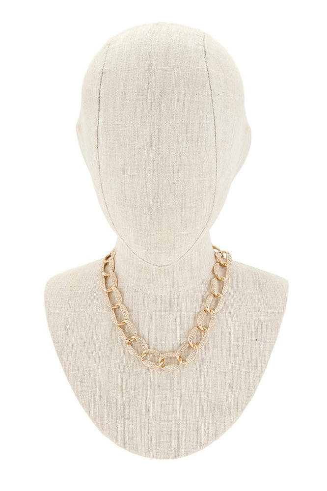 Jamie Gold Crystal Anchor Chain Necklace