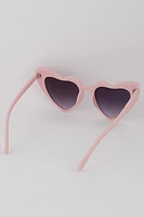 Valentina Pink w/ Dark Lens Retro Heart Sunglasses