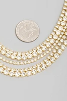 *Dania Gold Rhinestone Chain Layered Necklace