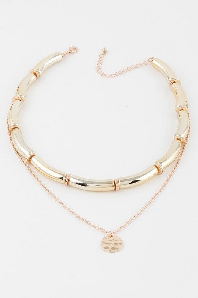 Gloria Gold Double Layered Chain Necklace