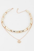 Gloria Gold Double Layered Chain Necklace