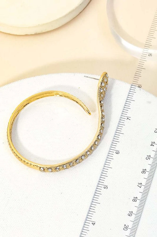 *Clara Pave Circle Snake Hoop Earrings