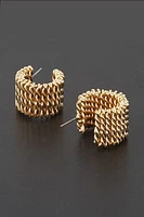 Rebecca Gold Twisted Chain Hoop Earrings