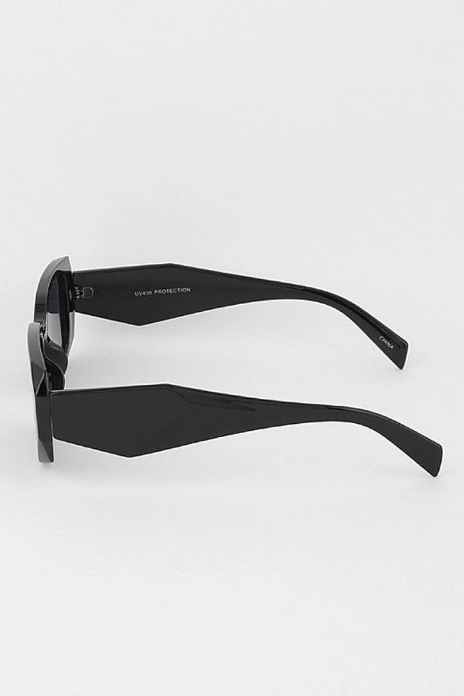 Kimberly Black Sharp Geometric Sunglasses