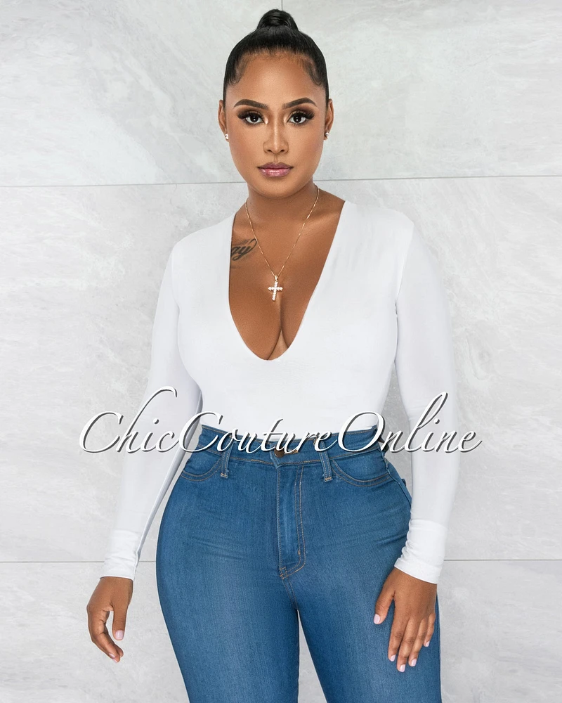 Nilam Depp V Neck Long Sleeves Bodysuit