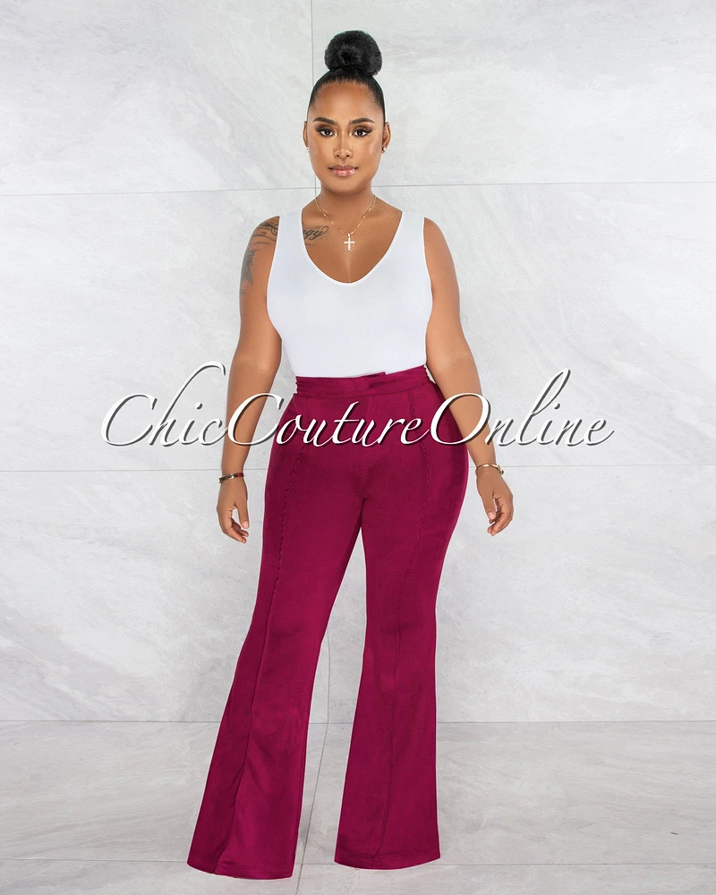 Sheryl Faux Suede Trouser Pants
