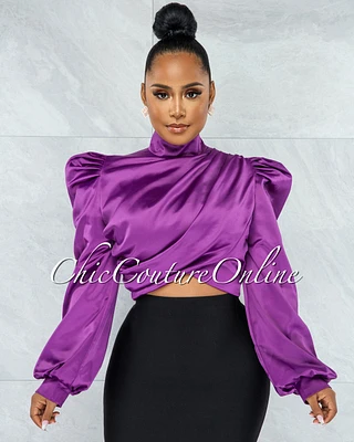 *Karishma Purple Luxe Satin Blouse