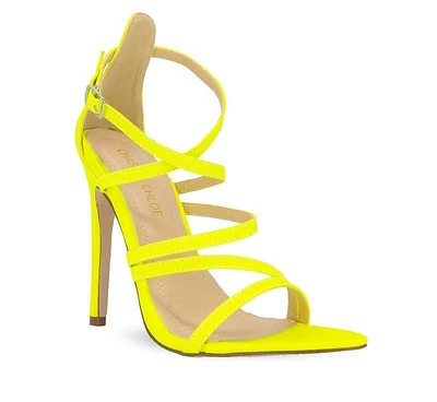 *Remi Neon Yellow Criss-Cross Straps High Heel Sandals