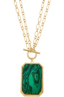 Iris Green Stone Pendant Necklace