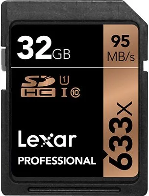 Lexar Professional 633x SDHC UHS-I card - 32GB