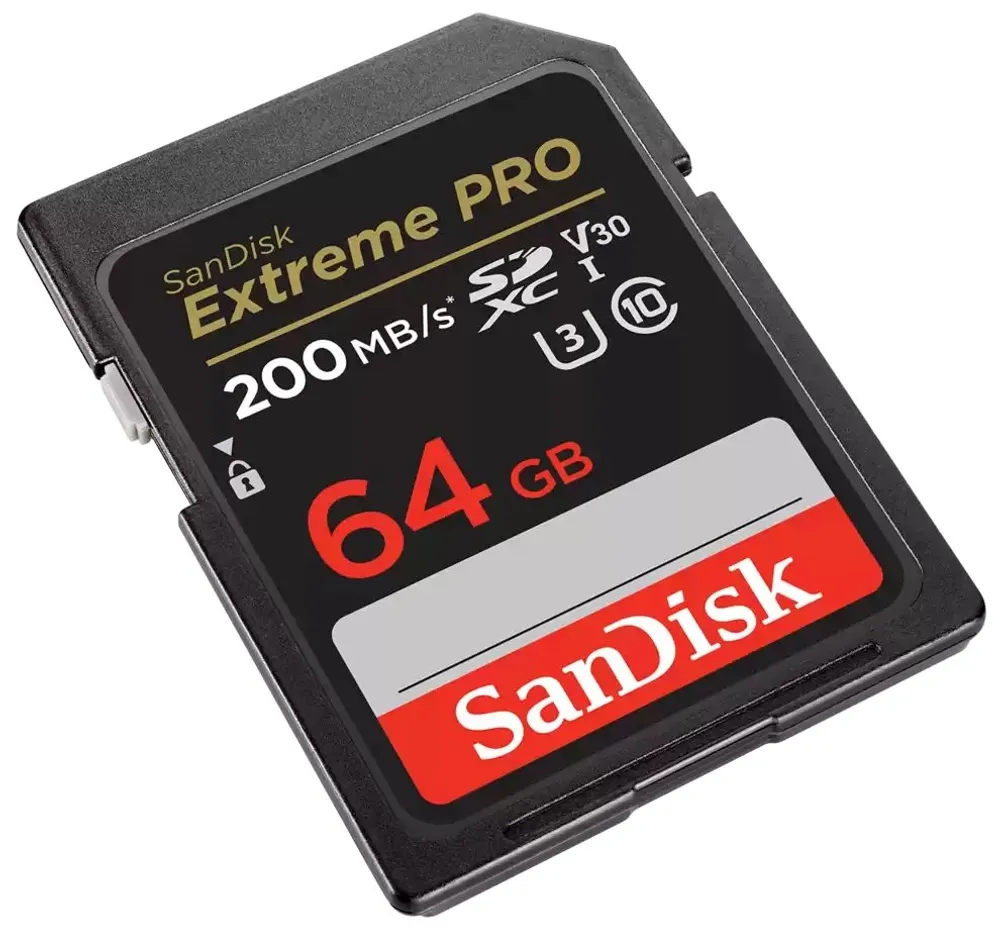 Sandisk 64GB SDXC Extreme PRO UHS-I 200MB/s V30 U3