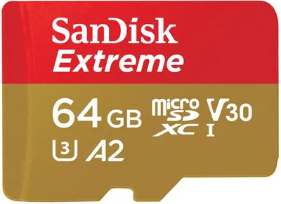 Sandisk Extreme microSDXC A2 UHS-I U3 Card - 64GB