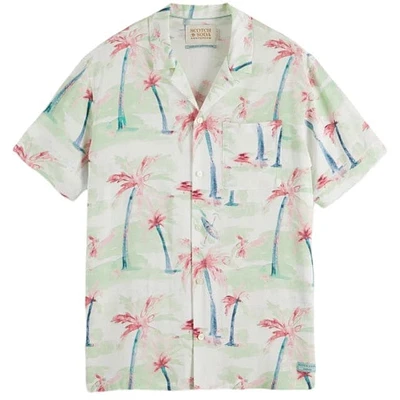 Scotch & Soda Printed Viscose Short Sleeve Shirt (Palmtree Hawaii Aop) 177054