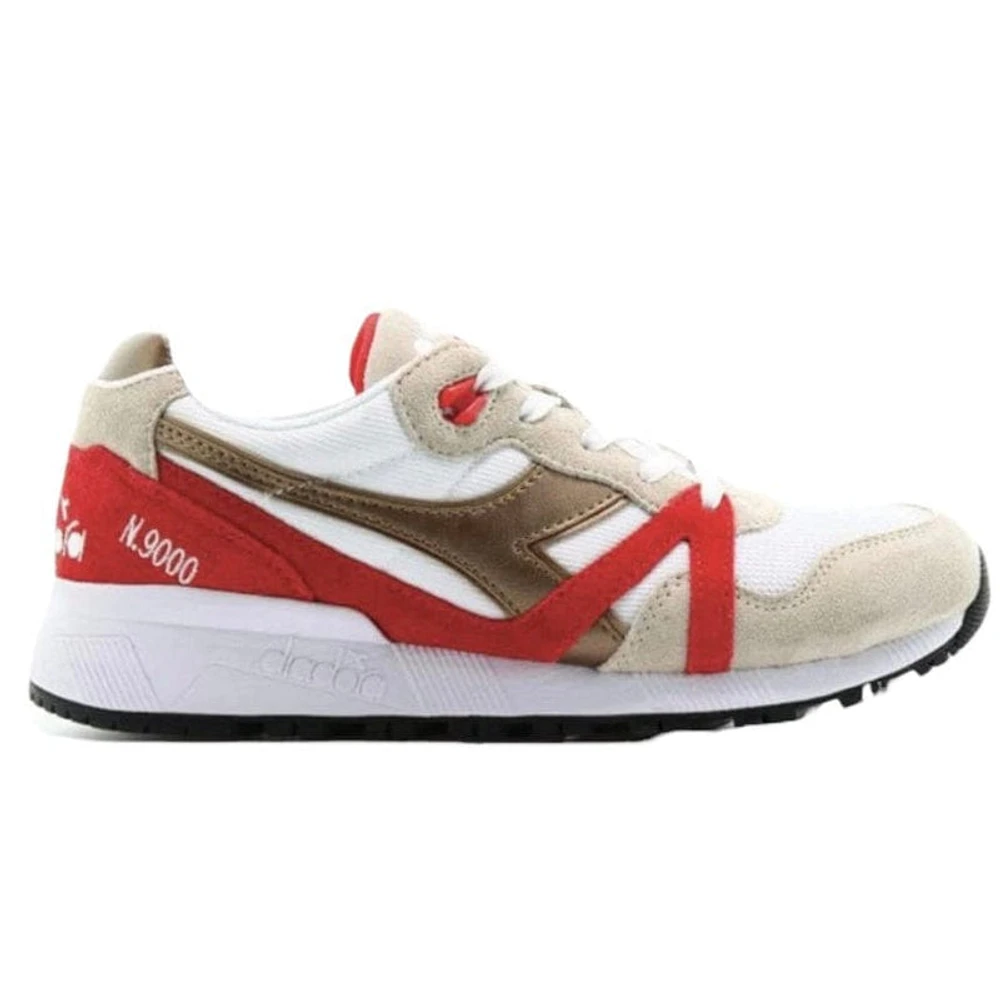 Diadora N9000 Spark Running Shoes (White/Fog/Rich Gold) 501174829