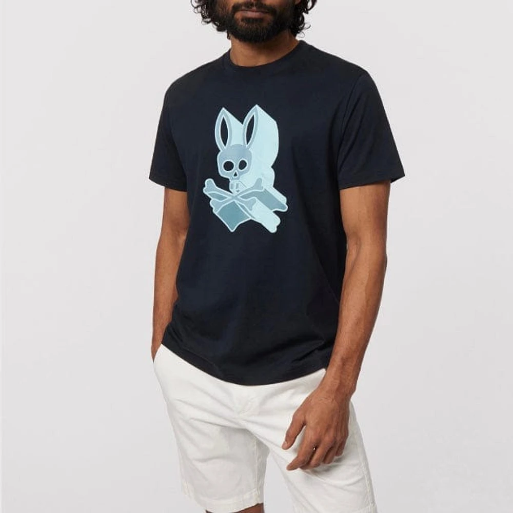 Psycho Bunny Dayton Graphic Tee (Navy) B6U232Y1PC