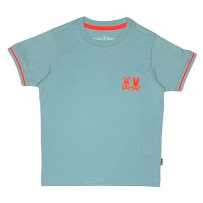 Kids Psycho Bunny Kingwood Embroidered Twin Tee (Seafoam) B0U901Y1PC