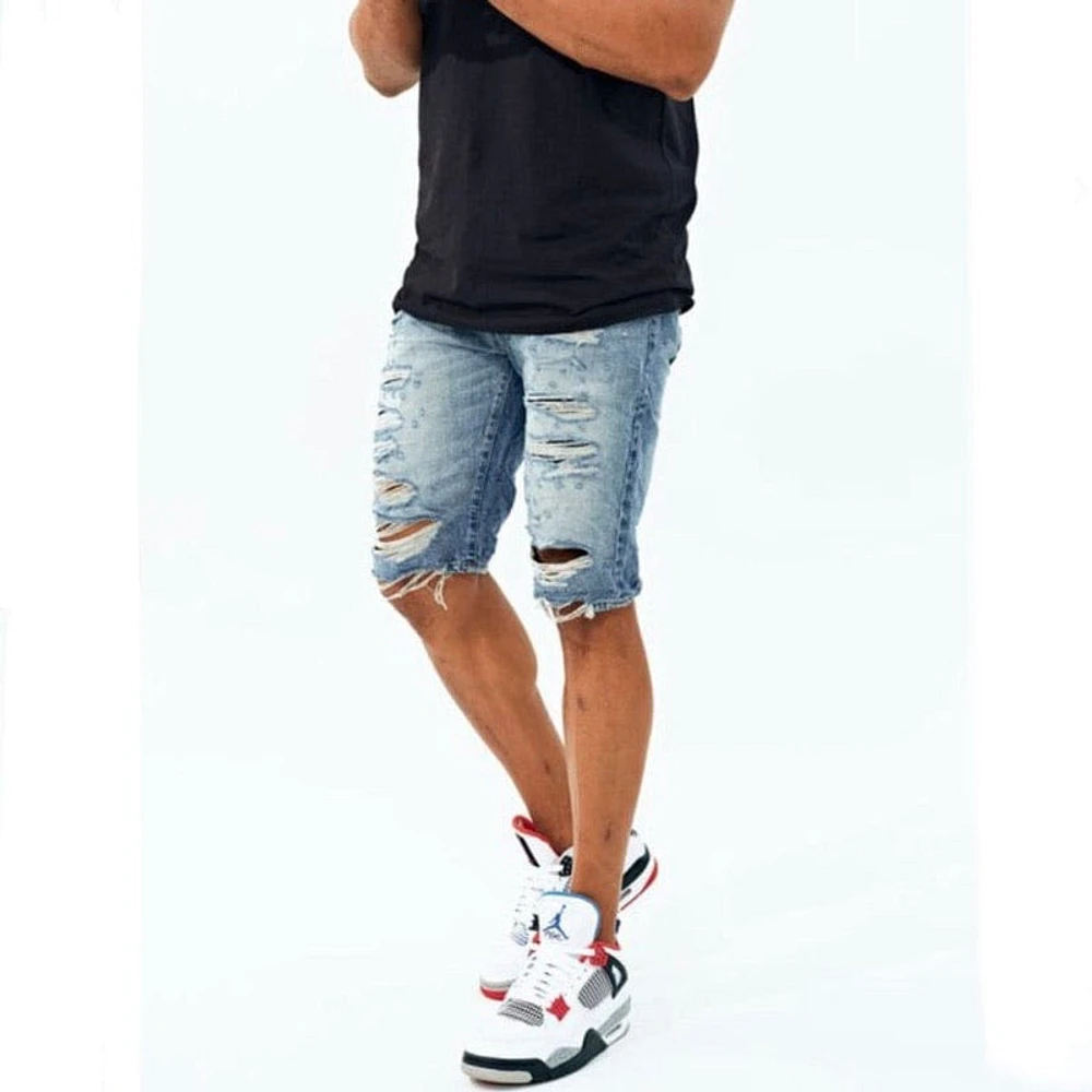 Jordan Craig Belmar Denim Shorts (Mid Blue)