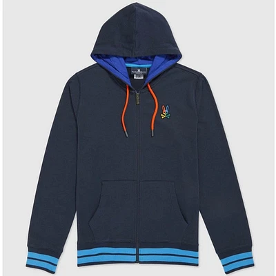 Psycho Bunny Warwick Colorblock Logo Hoodie (Navy) B6H111Q1FT