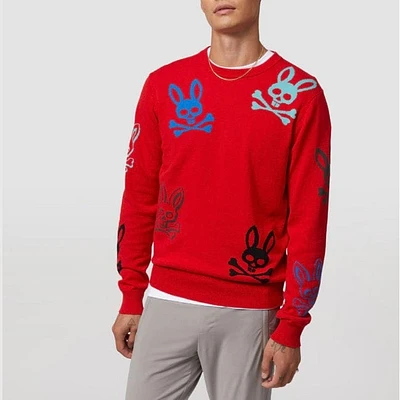 Psycho Bunny Lacomb All Over Sweater (Red) B6E169W1CO