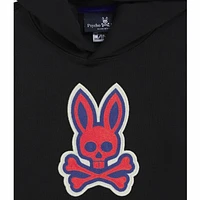 Kids Psycho Bunny Bayles Popover Hoodie (Black) B0H314Q1FT