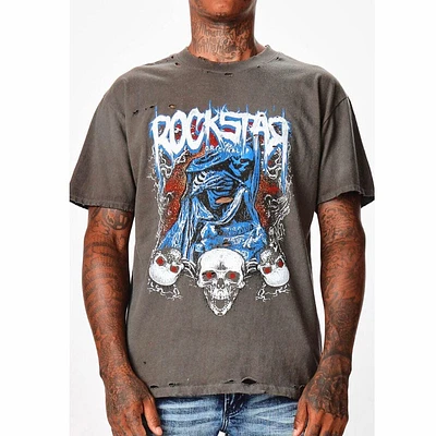 Rockstar Original Ozzy Oversized Graphic T Shirt (Dark Grey)