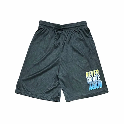 Kids Never Broke Again Charger Logo Shorts (Black/Yellow Blue)