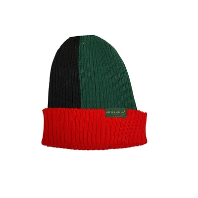 One In A Million Beanie Hat (Red/Black/Green) B60