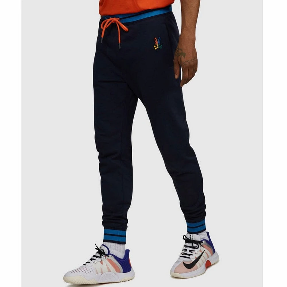 Psycho Bunny Warwick Colorblock Logo Pants (Navy) B6P112Q1FT