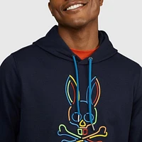 Psycho Bunny Barbon Neon Glow Hoodie (Navy) B6H120Q1FT