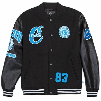 Cookies Double Up Wool Letterman Jacket (Black) 1561O6078