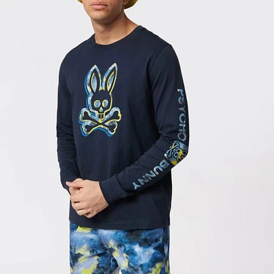 Psycho Bunny Meyer Long Sleeve Graphic Tee (Black) B6T310W1PC