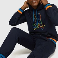 Psycho Bunny Barbon Neon Glow Hoodie (Navy) B6H120Q1FT