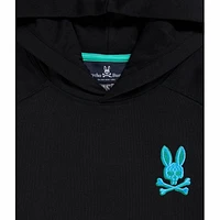 Kids Psycho Bunny Bennett Popover Hoodie (Black) B0H419R1FT