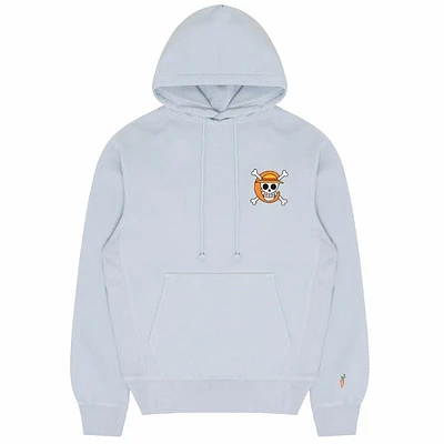 Carrots X One Piece Skull Hooded Sweatshirt (Baby Blue)