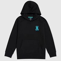 Kids Psycho Bunny Bennett Popover Hoodie (Black) B0H419R1FT