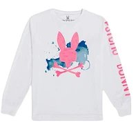 Psycho Bunny Mallette Long Sleeve Graphic Tee (White) B6T620R1PC