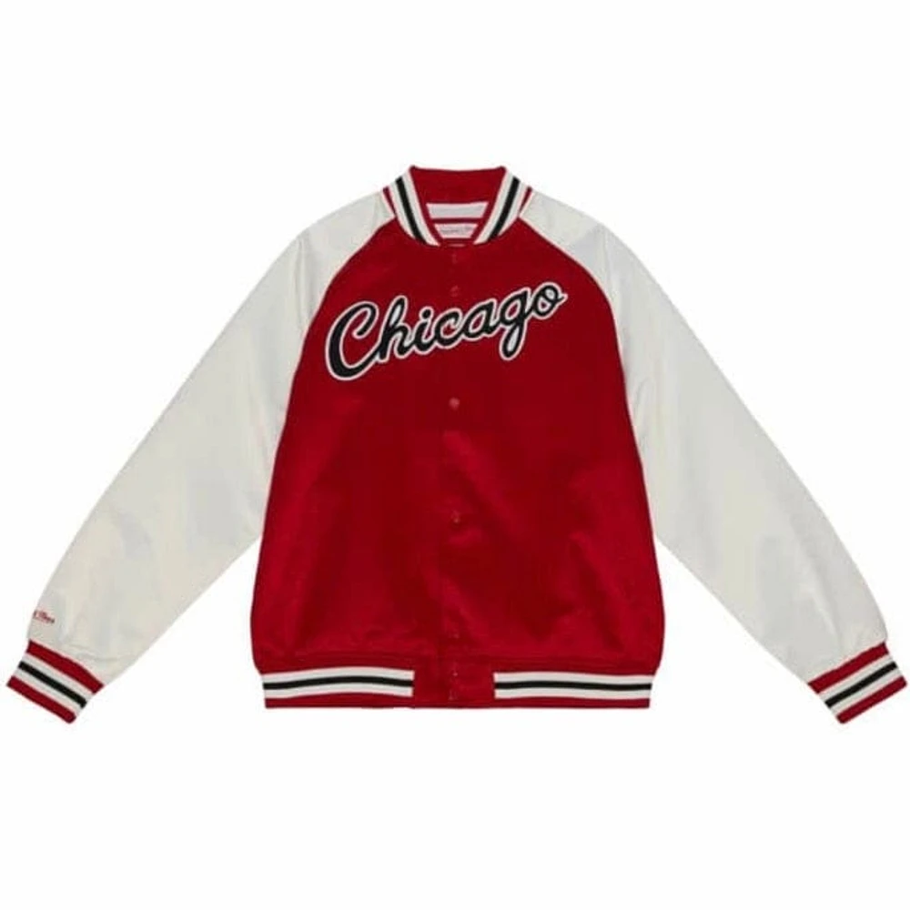 Mitchell & Ness Chicago Bulls Primetime Lightweight Satin Jacket (Scarlet)