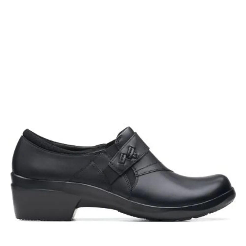 Clarks Angie Pearl Black Leather | MainPlace Mall