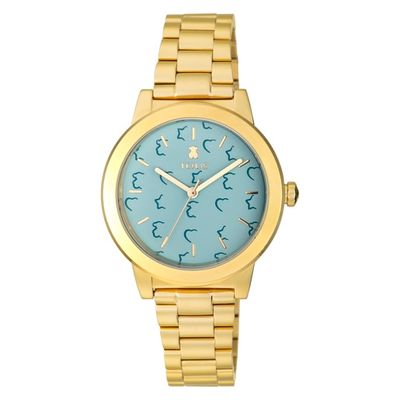 Gold-colored IP steel Glazed Watch