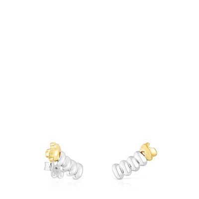 Aretes trepadores de plata y baño de oro 18 kt sobre plata Virtual Garden