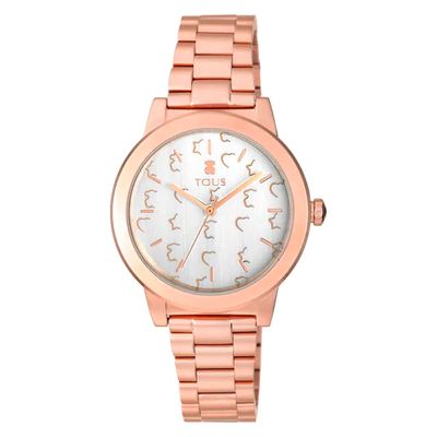 Reloj analógico Glazed de acero IP rosado